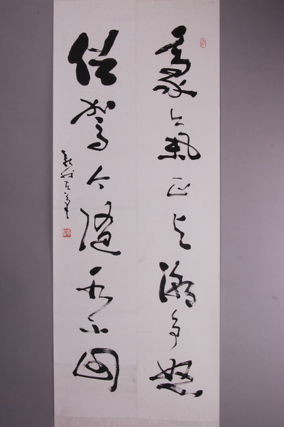 现代费新我书法对联