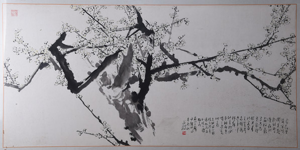 现代李道熙东坡梅花诗意图条幅