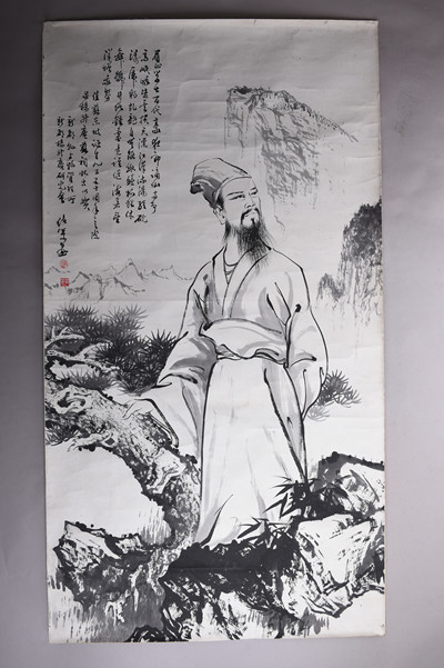现代赵绪策东坡像条幅