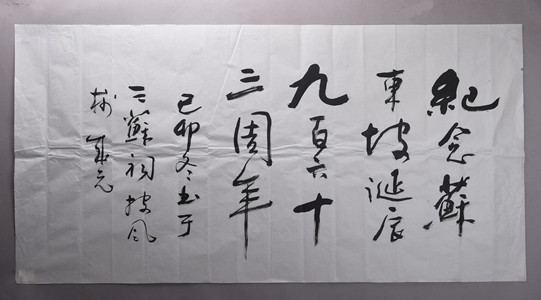 现代邹成元行书苏东坡诞辰九百六十三周年横幅