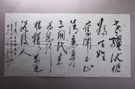 现代唐大洲行书自撰诗横幅
